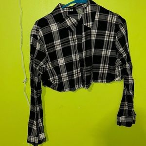 black and white checkered crop top